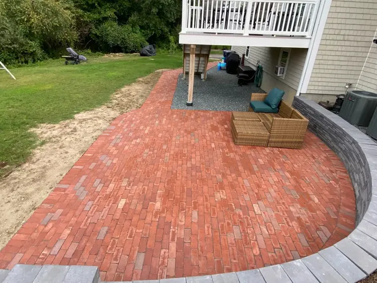 Curved brick patio